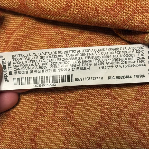 Zara Women’s Medium Orange and Yellow A-Line Skirt - Picture 6 of 9